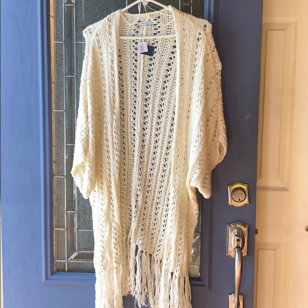 NWT american eagle crocheted kimono